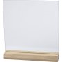 Glasplatte mit Holzsockel - 15,5 x 15,5 cm - 10 Sets