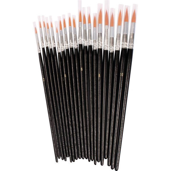 Synthetikpinsel-Set rund - 5 Gren - 20-tlg