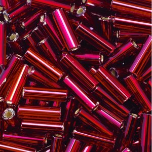Stabperlen 6,8 x 2,2 mm - bordeaux 13 g versilbert Stabperlen 6,8 x 2,2 mm - bordeaux 13 g versilbert