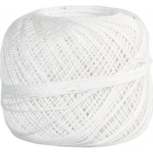 Mercerisiertes Baumwollgarn - weiß - 20 g Mercerisiertes Baumwollgarn - weiß - 20 g
