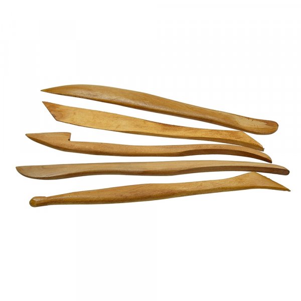 Modellierwerkzeug-Set Holz 20 cm - 5-teilig