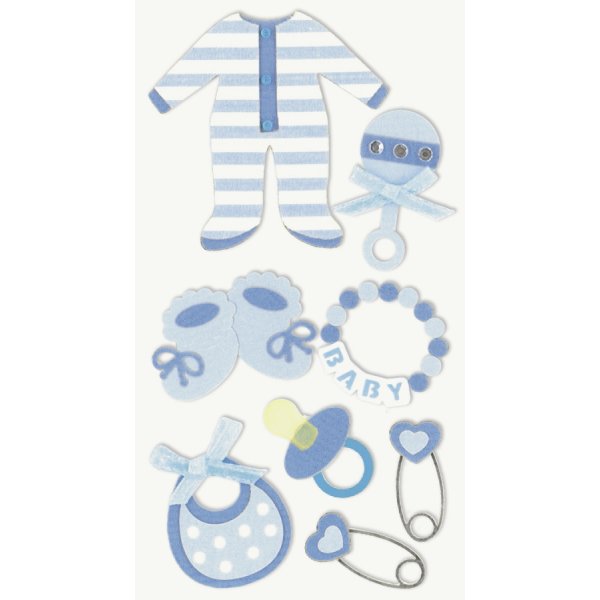Aufklebermix - Baby - blau