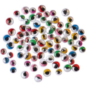PET-Augen mit Wimpern, farbig, 140 Stück, 7,10,12,15 mm PET-Augen mit Wimpern, farbig, 140 Stück, 7,10,12,15 mm