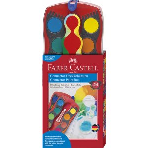 Farbset - Faber-Castell - Connector-Farbkasten - Rot - 24 Farben Farbset - Faber-Castell - Connector-Farbkasten - Rot - 24 Farben