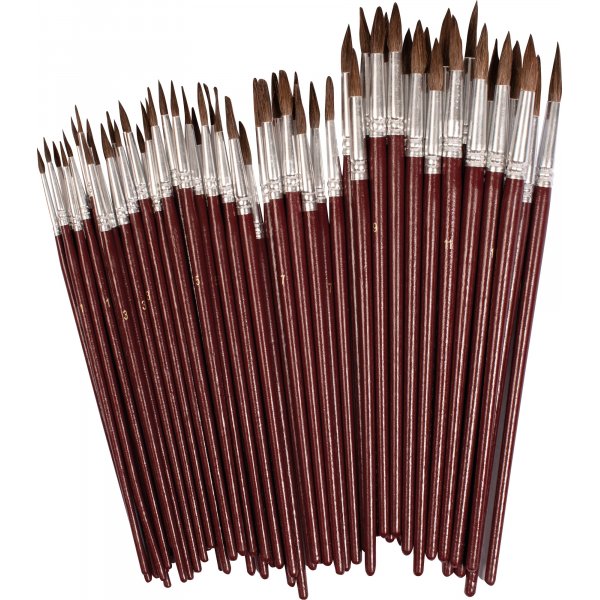 Aquarellpinsel-Set - 6 Gren - 72-tlg