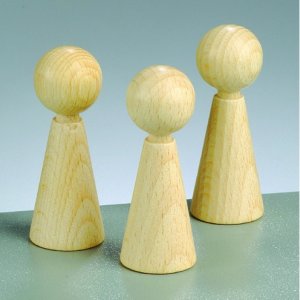 Konische Holzfigur 23 x H 60 mm - 20er-Pack - gebleicht Konische Holzfigur 23 x H 60 mm - 20er-Pack - gebleicht