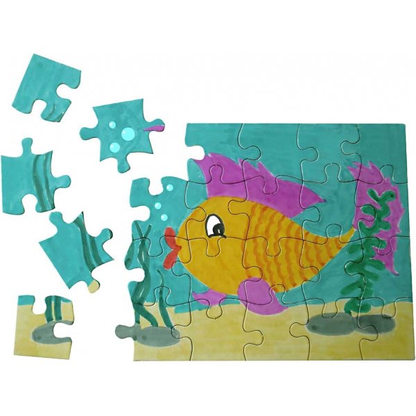 Puzzle - wei - 15 x 21 cm - 16 Teile