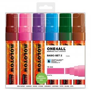 Acrylmarker One4All 15mm 6 Stifte - Basic II Acrylmarker One4All 15mm 6 Stifte - Basic II
