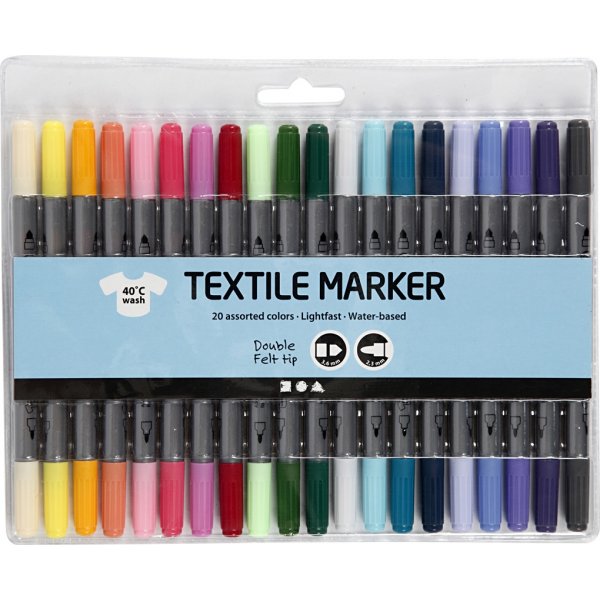 Textilmarker - Komplementrfarben - 20 Stk