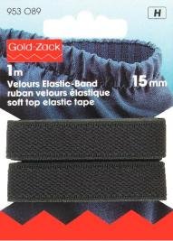 Gummiband Velours schwarz Gummiband Velours schwarz