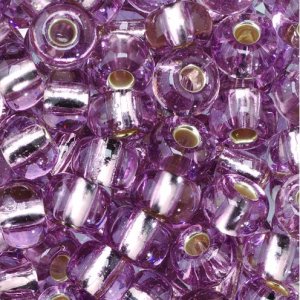 Rocailleperlen ø 5,5 mm - Lila 17 g, versilbert Rocailleperlen ø 5,5 mm - Lila 17 g, versilbert