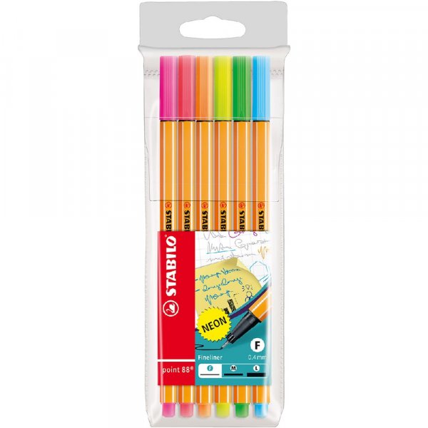 Fineliner Point 88 6er-Pack - Neon