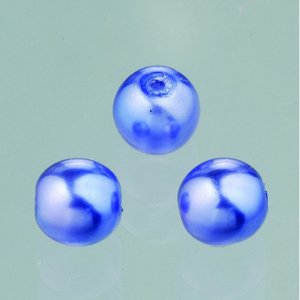 Glasperlen Wachs Glanz 6 mm - Blau 40 Stk. Glasperlen Wachs Glanz 6 mm - Blau 40 Stk.