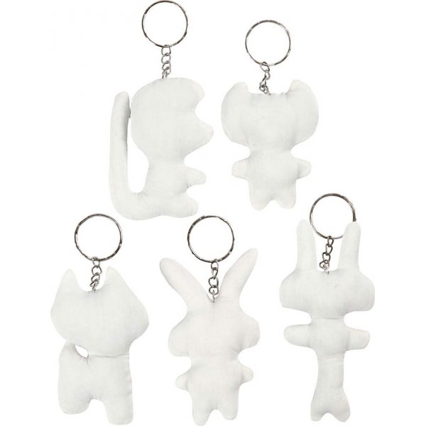 Textilfiguren mit Schlsselanhnger - 5 Stk