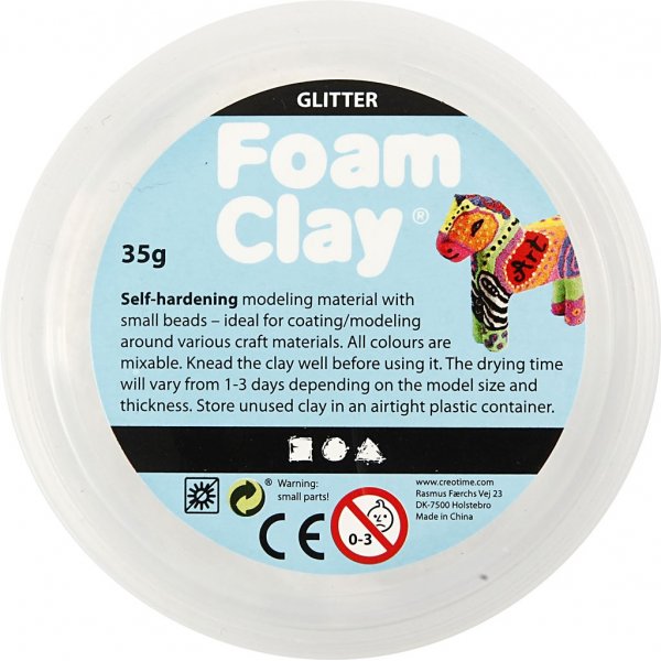 Foam Clay - wei - Glitzer - 35 g
