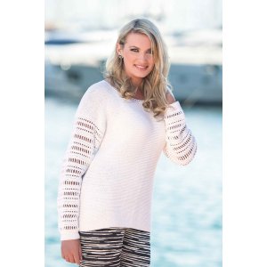 Strickanleitung - Pullover mit Häkelärmeln (1408-15) Strickanleitung - Pullover mit Häkelärmeln (1408-15)