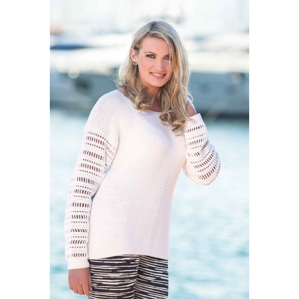 Strickanleitung - Pullover mit Hkelrmeln (1408-15)
