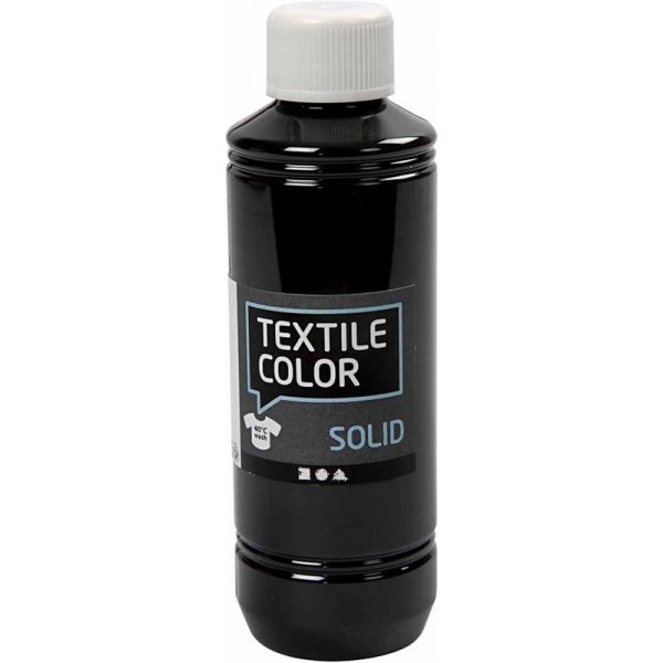 Textil Feste Textilfarbe - Schwarz - deckend - 250 ml