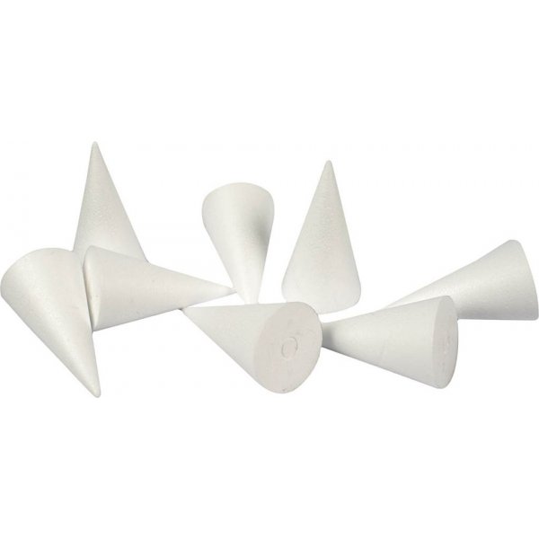 Styroporkegel - wei - 5,5 cm - 50 Stk