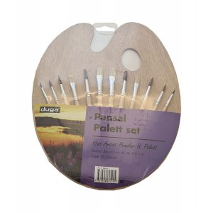 Palette 18 cm mit 12 Pinseln Palette 18 cm mit 12 Pinseln