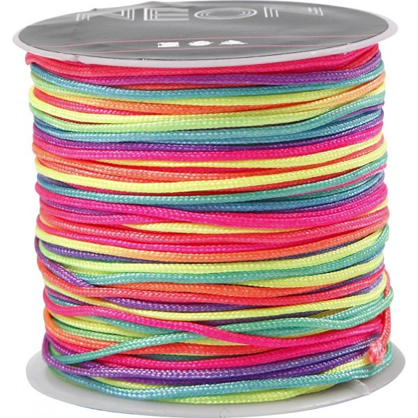 Mehrfarbige Krawattenschnur - Neonfarben - 28 m