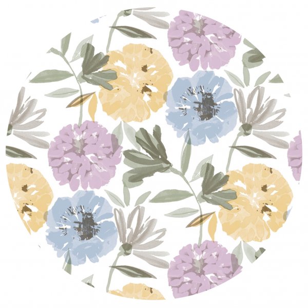 Plane PVC Runde Blumen - Multi