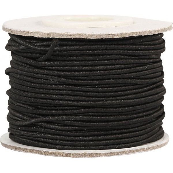 Elastische Kordel 1 mm - Schwarz - 25 m