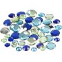 Strasssteine - Blau/Grn-Harmonie - Rund - 6+9+12 mm - 360 Stk