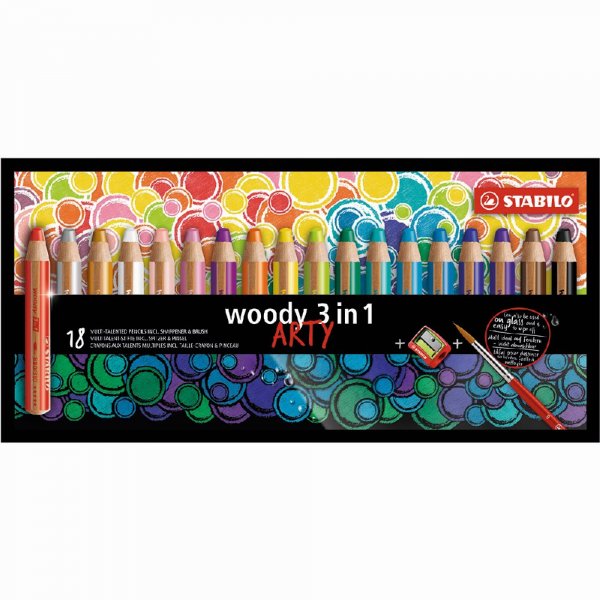 Buntstifte Woody Arty 3in1 Arty - 18er-Pack