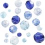Facettierte Kunststoffperlen Harmony - gemischt - blaue Harmonie - 45 g