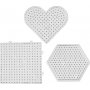 Perlenteller - klar - Herzen - Sechseck - Quadrate - JUMBO - 6 Stk