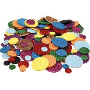 Dekorative Gummikreise - gemischte Glitzerfarben - 1000 Stück Dekorative Gummikreise - gemischte Glitzerfarben - 1000 Stück