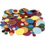 Dekorative Gummikreise - gemischte Glitzerfarben - 1000 Stck