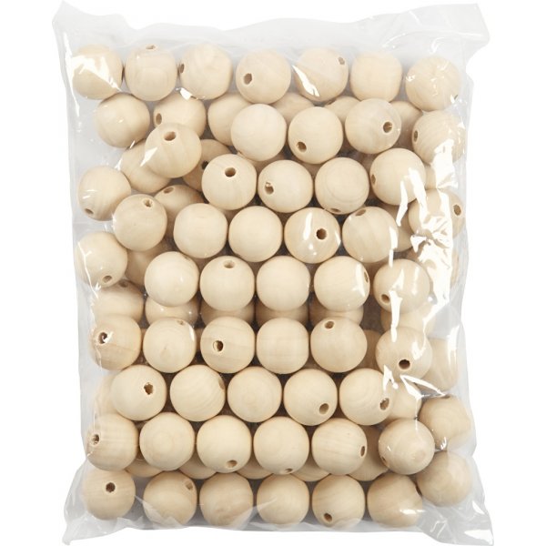 Holzperlen - 25 mm - 100 Stk Holzperlen - 25 mm - 100 Stk