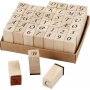 Stempel - Buchstaben und Zahlen - 13 x 13 mm - 42 Stk
