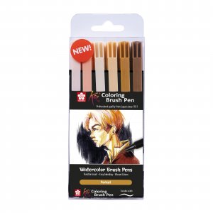 Pinselstift Sakura Koi Coloring Brush 6 Stifte - Porträt Pinselstift Sakura Koi Coloring Brush 6 Stifte - Porträt