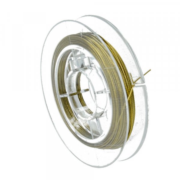 Schmuckfaden 0,38 mm - Gold 10 m Nylonmantel