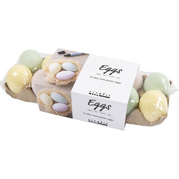 Plastikeier - Pastellfarben - 12 Stk