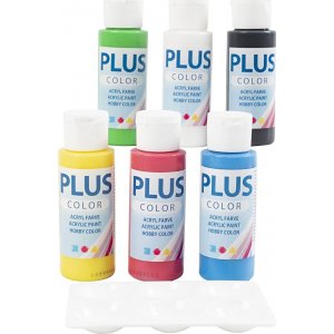 Plus Color Hobbyfarbe - Grundfarben - 6 x 60 ml Plus Color Hobbyfarbe - Grundfarben - 6 x 60 ml