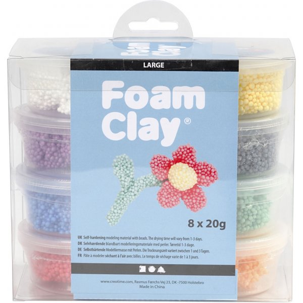 Foam Clay Groe gemischte Farben - 8 x 20 g
