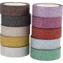 Glitzerband/Washiteband - gemischte Farben - 10 x 6 m