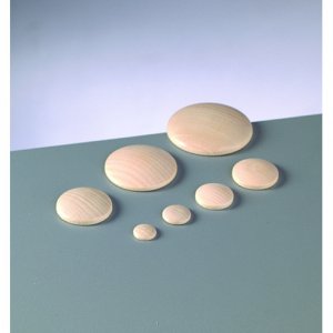 Knopfform aus Holz 12 mm - 50er-Pack - rund gebleicht, gewölbt Knopfform aus Holz 12 mm - 50er-Pack - rund gebleicht, gewölbt