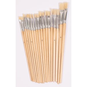 Pinselset - flach - 6 Größen - 18-tlg Pinselset - flach - 6 Größen - 18-tlg