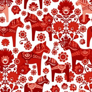 Gemustertes Trikot 150 cm - Dalapferd rot Gemustertes Trikot 150 cm - Dalapferd rot