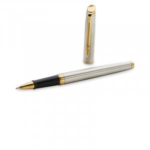 Tintenroller Waterman Hémisphère - Edelstahl mit goldenem Rand - feines Schwarz Tintenroller Waterman Hémisphère - Edelstahl mit goldenem Rand - feines Schwarz