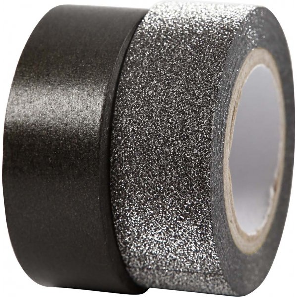 Vivi Gade Washi Tape - Schwarz/Glitzer Vivi Gade Washi Tape - Schwarz/Glitzer