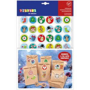 Bastelset Weihnachtskalender, 24 Tüten, 3 Stickerbögen Bastelset Weihnachtskalender, 24 Tüten, 3 Stickerbögen