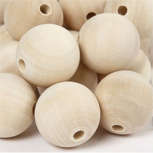 Holzperlen - Ø30 mm - 50 Stk Holzperlen - Ø30 mm - 50 Stk