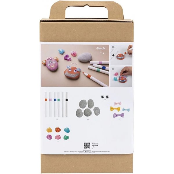 DIY Kit Steindekoration, gemischte Farben, Monster DIY Kit Steindekoration, gemischte Farben, Monster