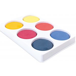 Farbpucks in der Palette - warme und kalte Farben Farbpucks in der Palette - warme und kalte Farben